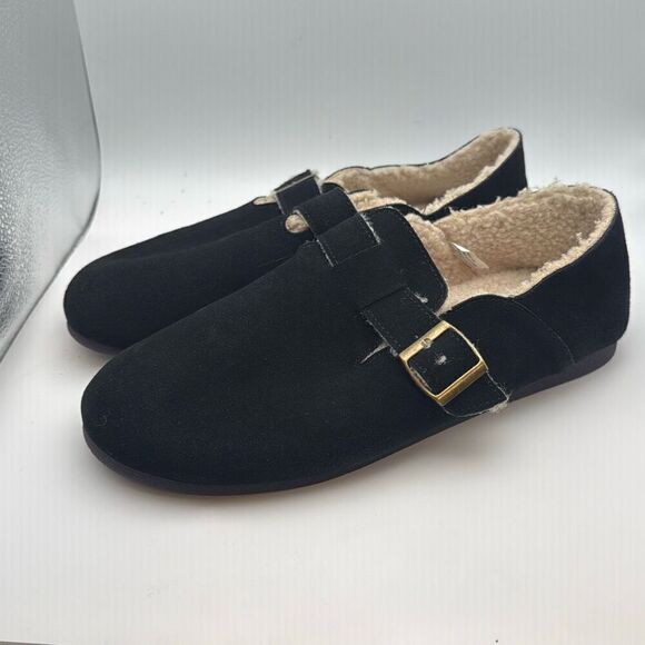 CUSHIONAIRE Women's Nest Genuine Suede Slip-On Shoe SIZE 11 BLACK - Picture 3 of 7